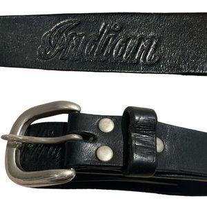 (36) INDIAN MOTORCYCLES Black Leather Belt Size 36 Butter Soft Leather